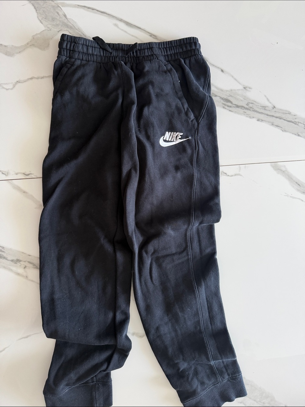 Nike Kids Black Jogger Sweatpants with White Logo